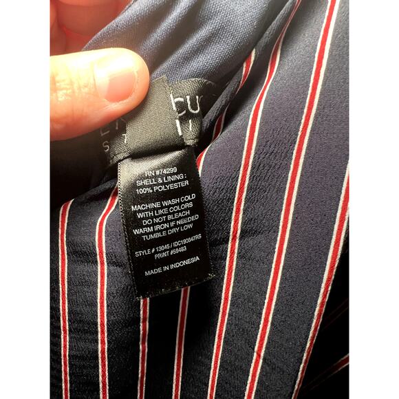 Enfocus studio stripe tank tie front jumpsuit womens 6 vacation beachy flowy - Picture 6 of 9